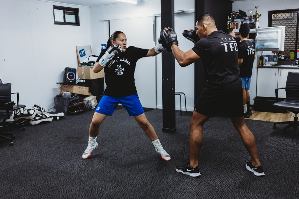 Warming up in the change rooms for TFC Fight Night 4